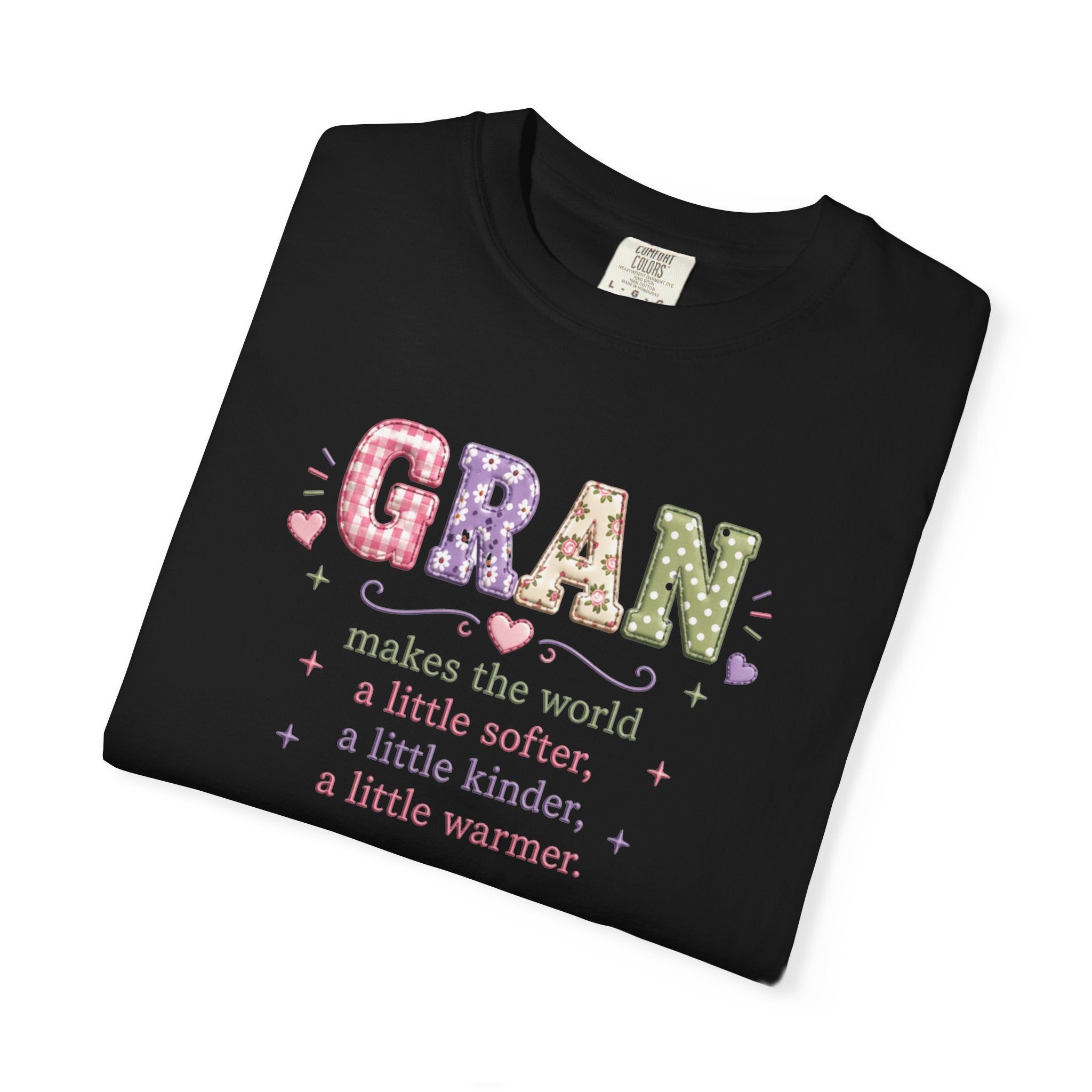 Gran Makes the World Softer T-Shirt – Gift for Grandma, Floral Vintage Lettering
