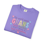 Grandparent T-Shirt - "The World Needs Grans" Cute Pastel Grandkids Gift Tee