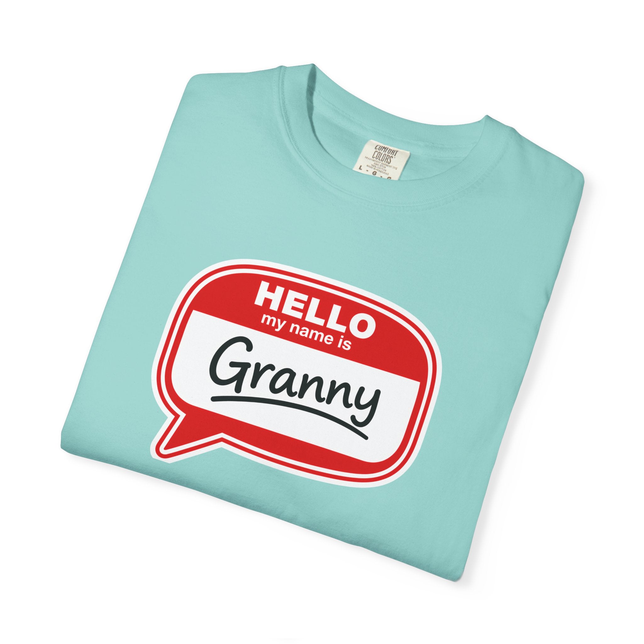 Hello My Name Is Granny T-Shirt - Funny Grandma Gift, Retro Name Badge Tee