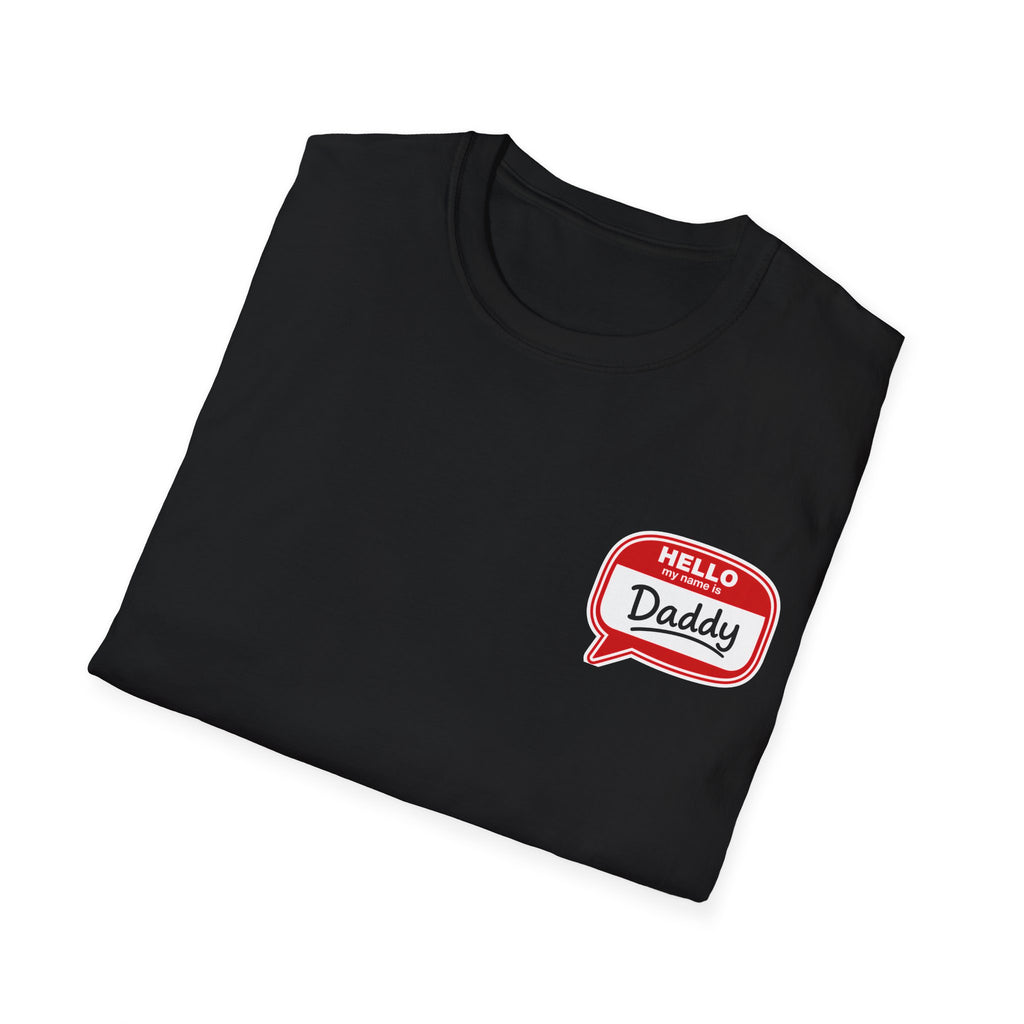 Daddy Name Tag T-Shirt - 'Hello Daddy' Retro Speech Bubble Tee
