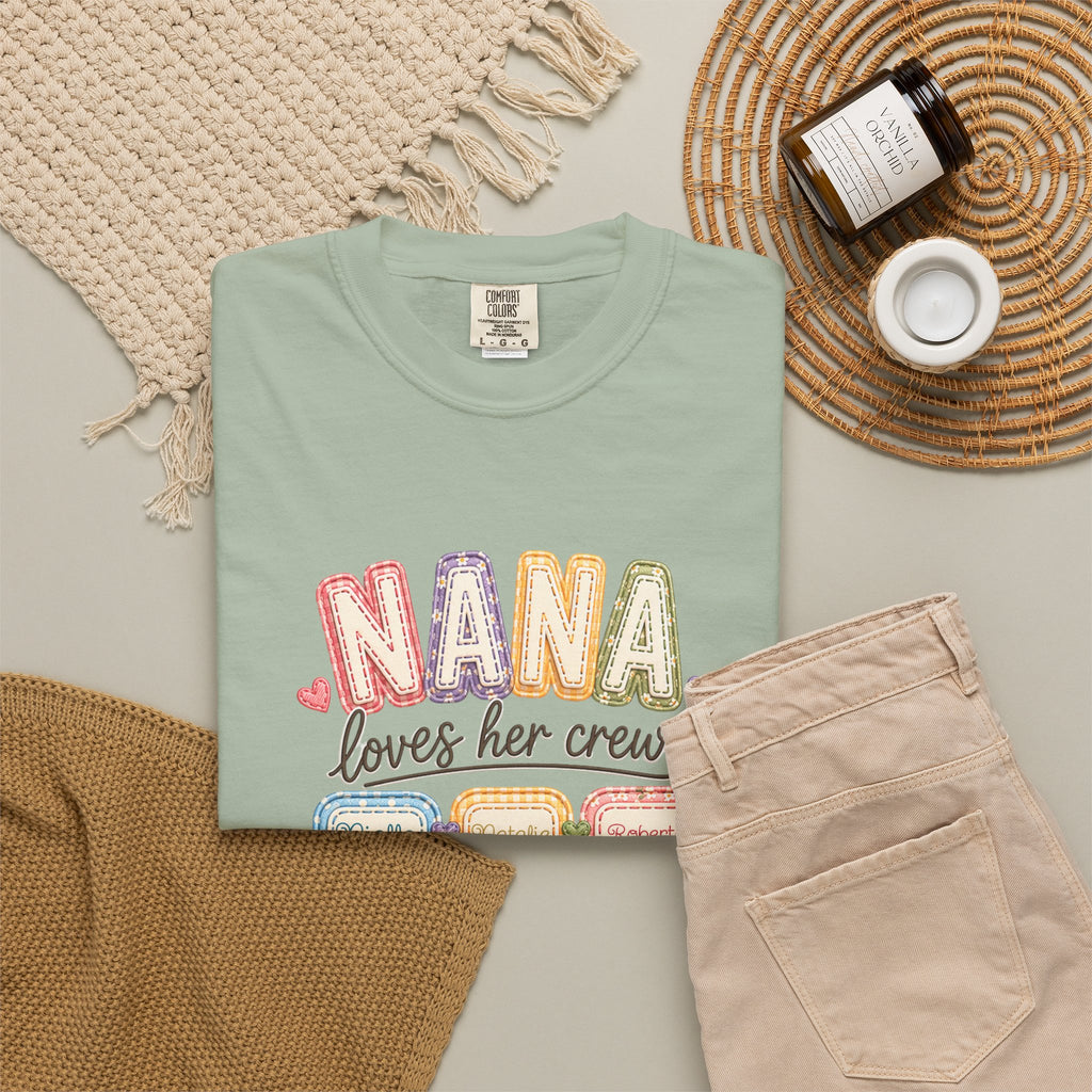 T-Shirt — “Nana Loves Her Crew” Colorful Grandma Family tee
