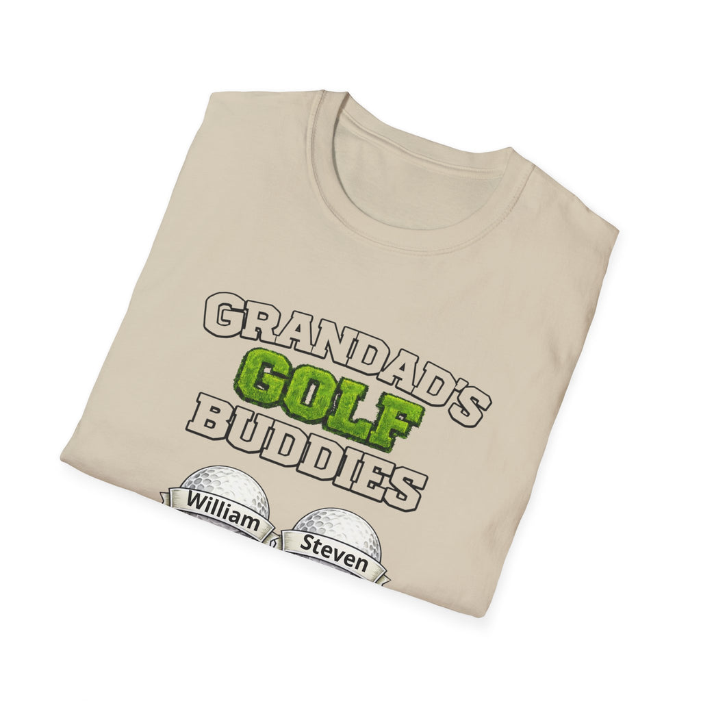 Grandad's Golf Buddies T-Shirt — Personalized Names Golf Tee