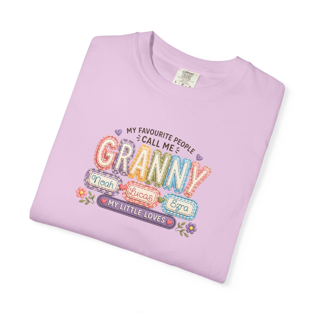 Granny Floral Retro Tee — "My Favourite People Call Me Granny"
