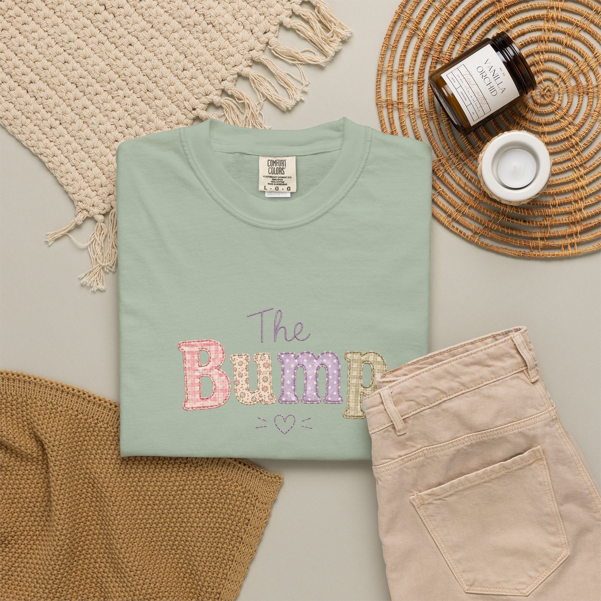 Maternity T-Shirt — 'The Bump' Pastel Vintage Graphic Tee