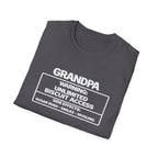 Grandpa Warning T-Shirt — "Unlimited Biscuit Access" Funny Grandpa Tee