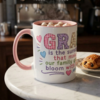 Accent Coffee Mug — "Gran: Is The Sunshine" Embroidered Heart Design (11/15oz)