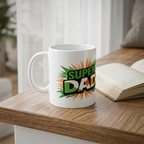 Super Dad Ireland Flag themed Ceramic Coffee Mug — 11oz & 15oz Father's Day Gift