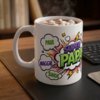 Super Papa Comic Name Mug — Personalized Father[0m