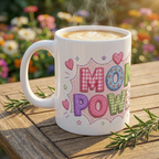 Mom Power Mug — Colorful Patchwork Mother's Day Coffee Cup