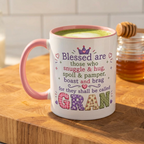 Blessed Gran Coffee Mug — "snuggle and hug" Accent Mug (11/15oz)