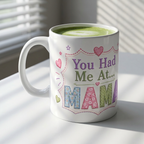 Mama Patchwork Mug — Soft Pastel Sentimental 11oz Coffee Cup