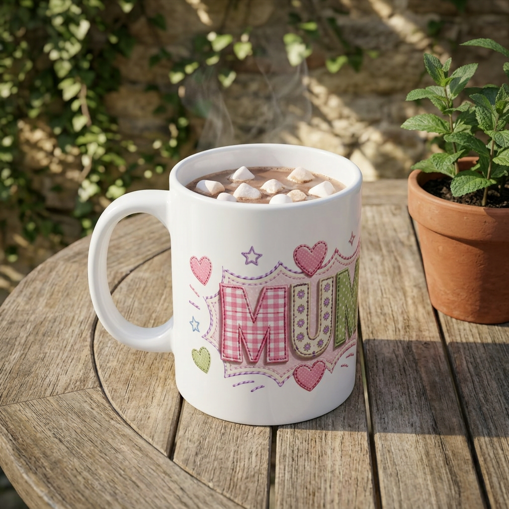 Mug — Cute Patchwork "MUM" Heart Coffee Mug | Mother's Day Gift