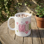 Mug — Cute Patchwork "MUM" Heart Coffee Mug | Mother's Day Gift