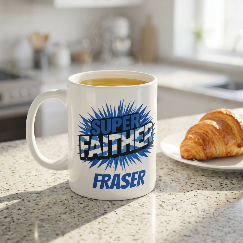 Super FAITHER Scottish Flag Mug - Add Name - Personalise