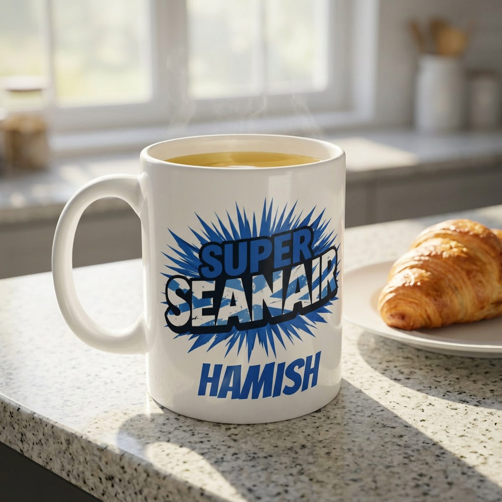 Super SEANAIR Scottish Flag Mug - Add Name - Personalise