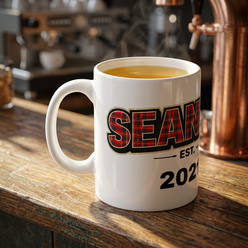 SEANAIR Est. 2026 Personalised Plaid Mug