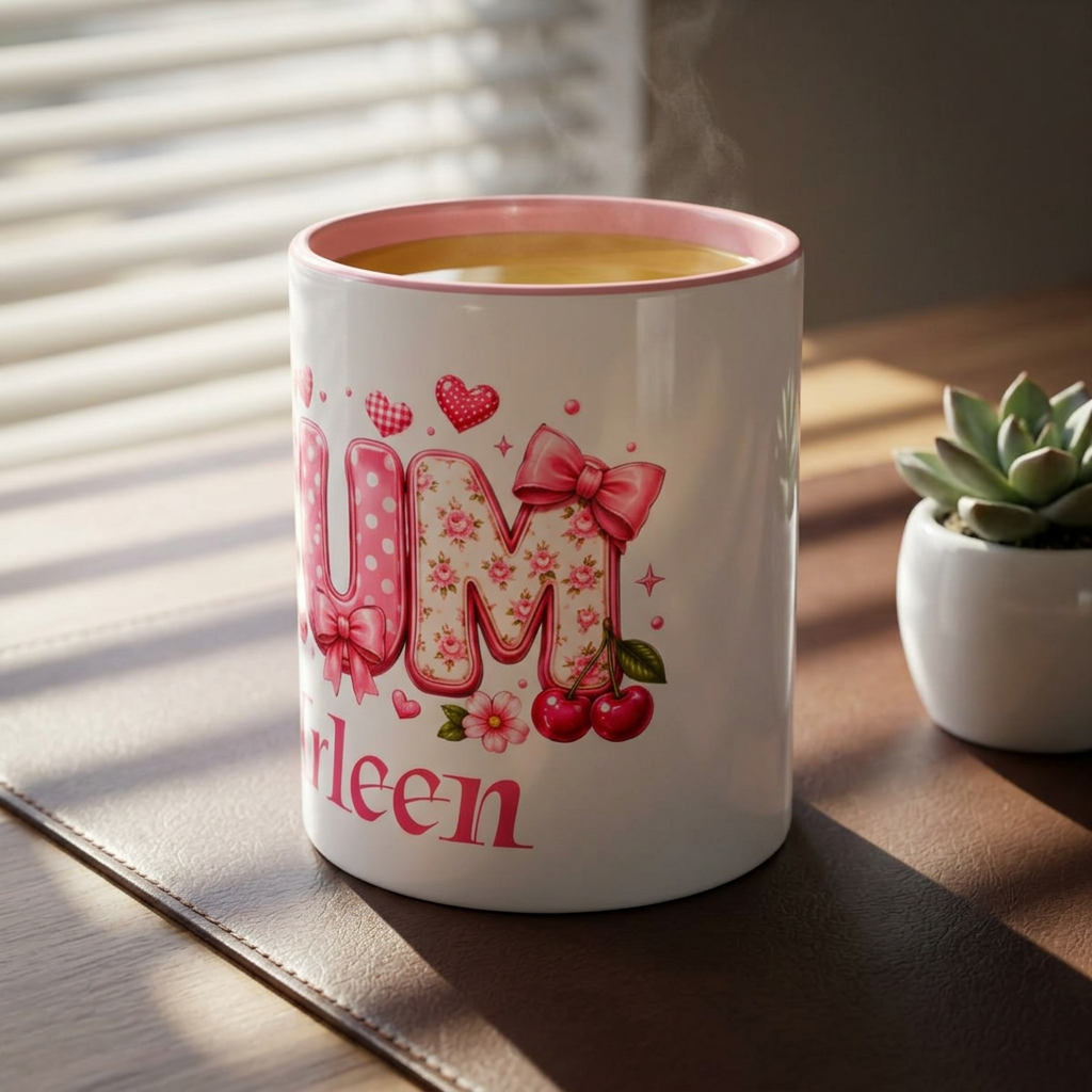 "MUM" Floral Blossom Mug — Personalise