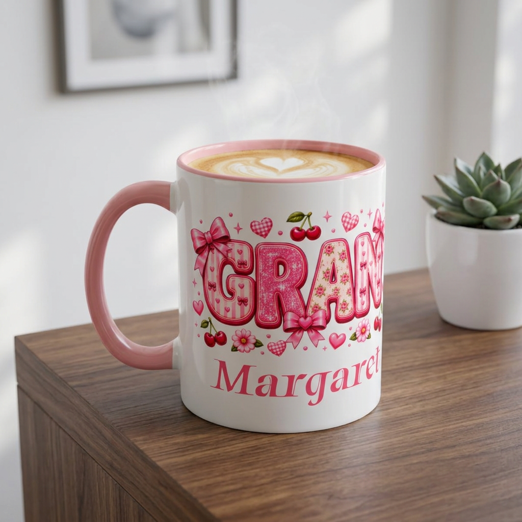 "GRAN" Floral Blossom Mug — Personalise
