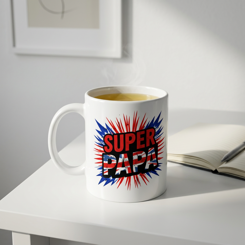 Super PAPA Union Jack Flag Mug