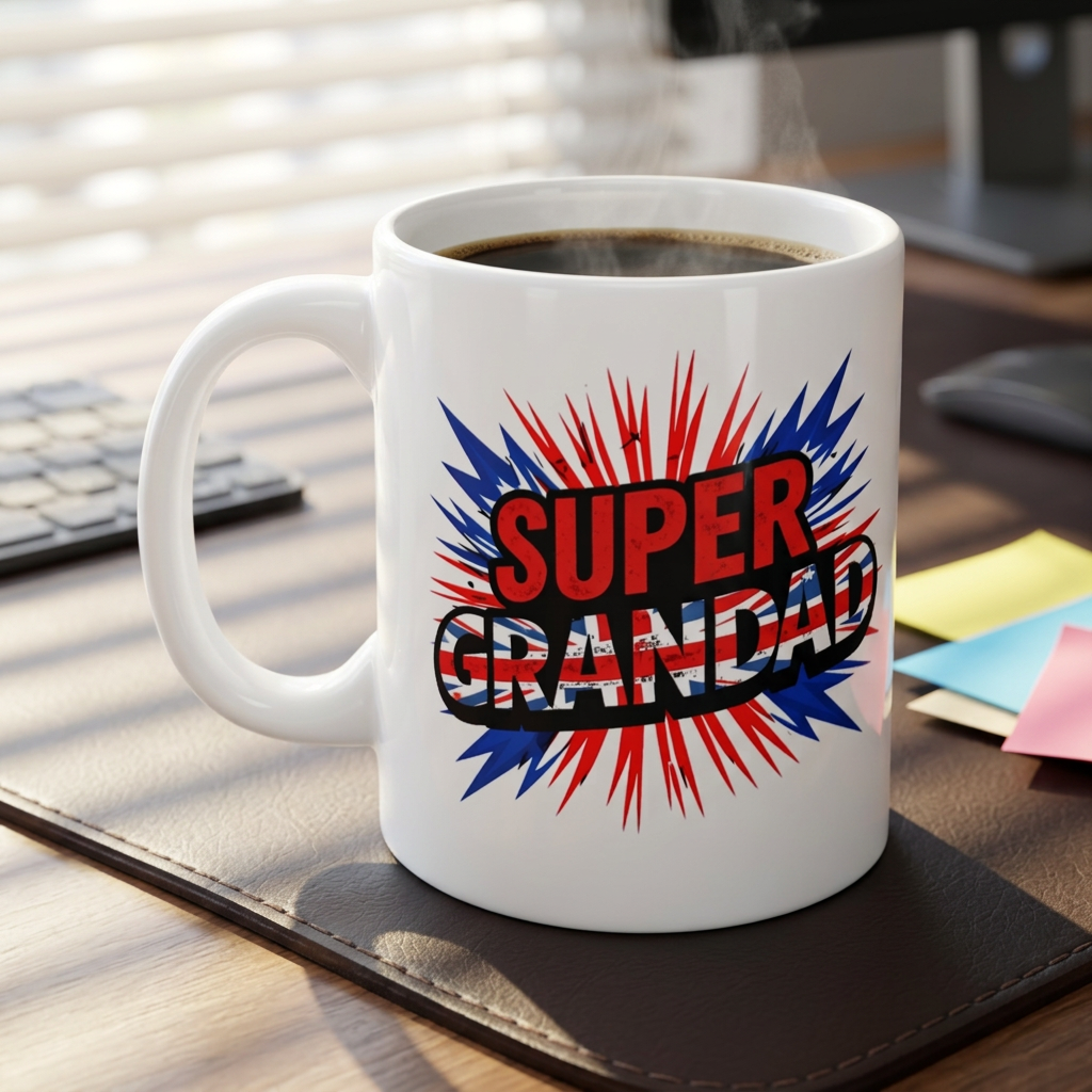 Super GRANDAD Union Jack Flag Mug