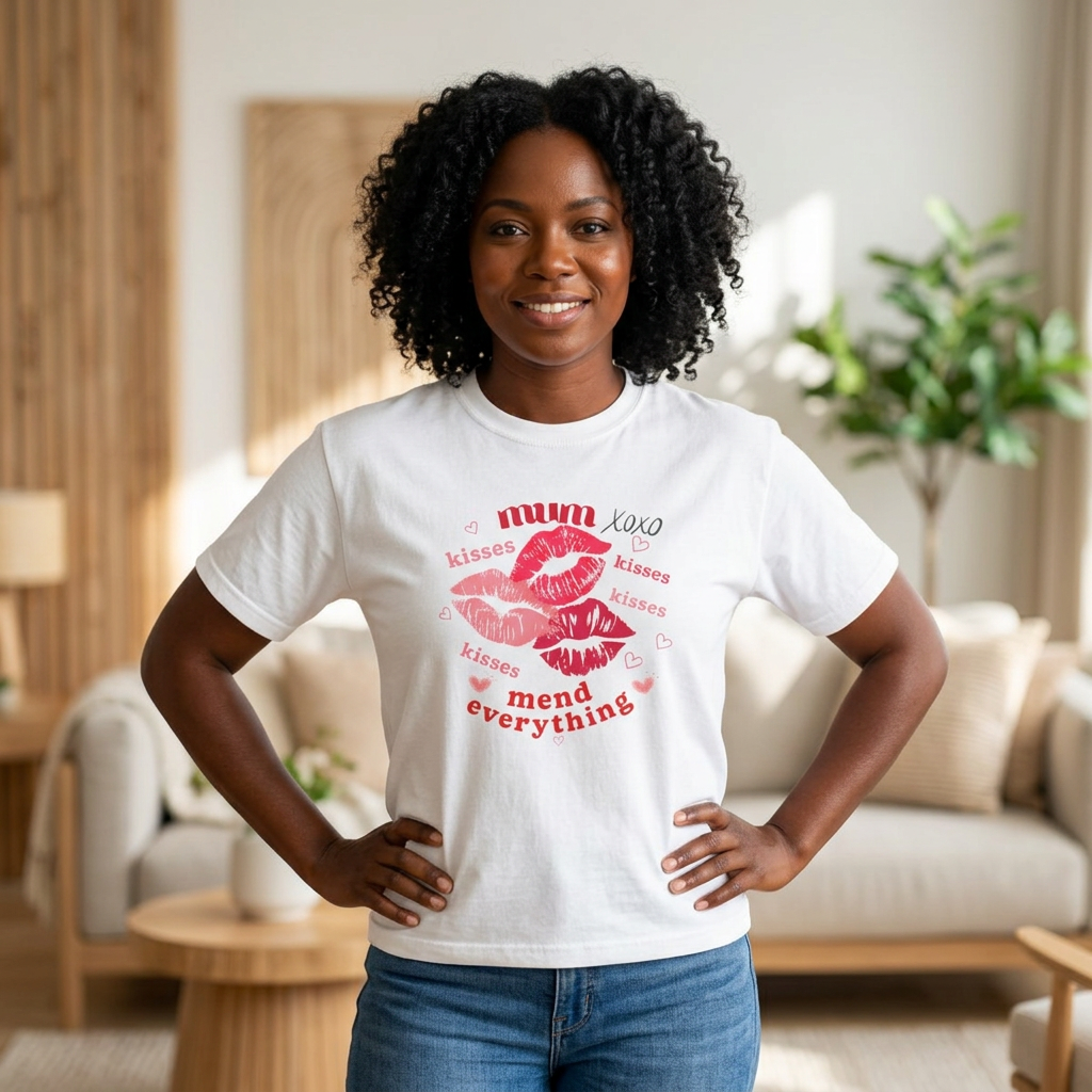 MUM — Mend Everything Kiss Print T-Shirt