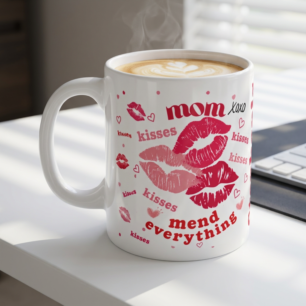 MOM Kisses Mend Everything Mug — Personalised