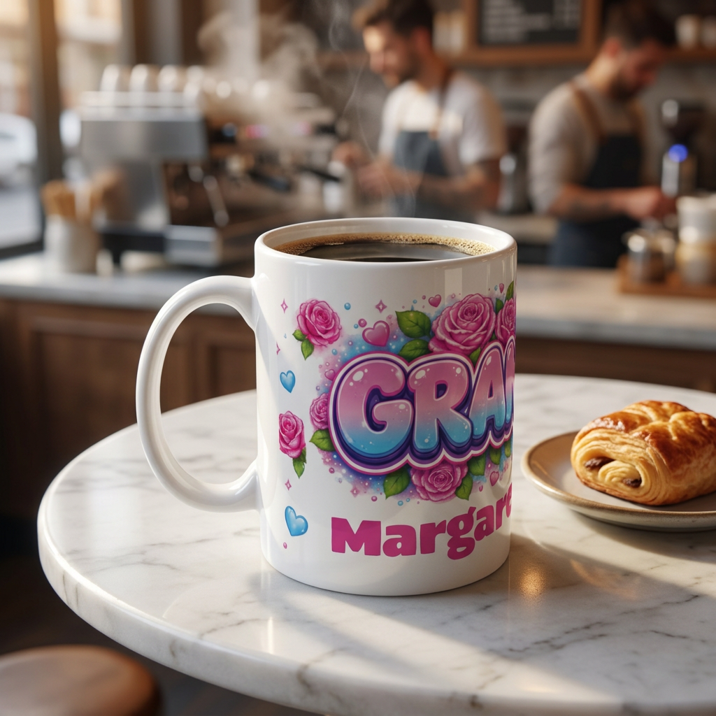 GRAN Floral Name Mug — Personalised