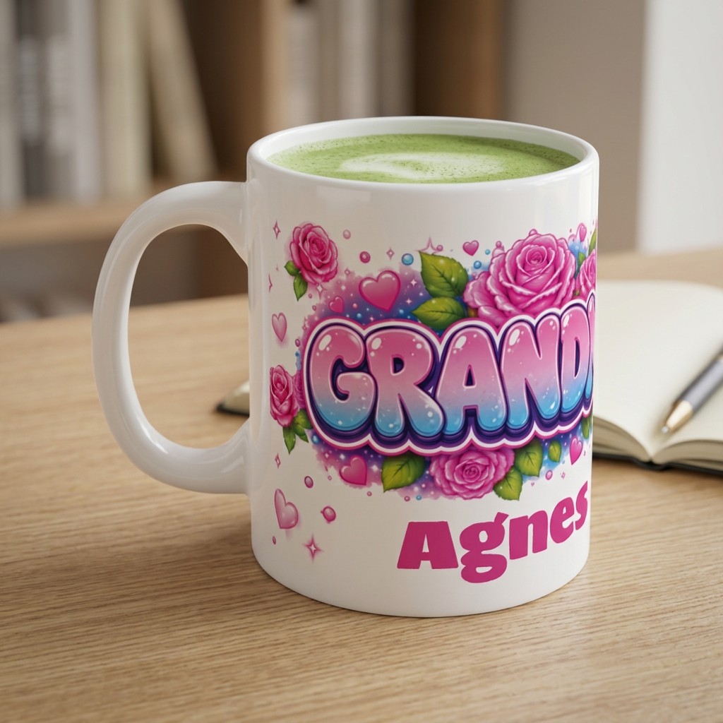 GRANDMA Floral Name Mug — Personalised