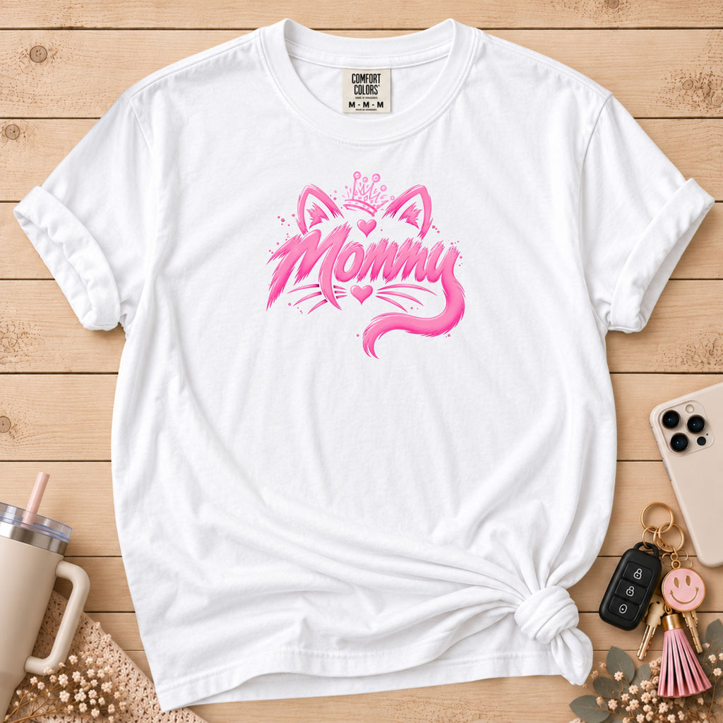 Mommy Cat Crown T‑Shirt