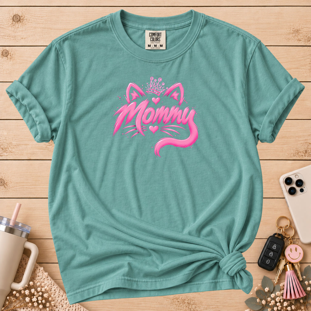 Mommy Cat Crown T‑Shirt