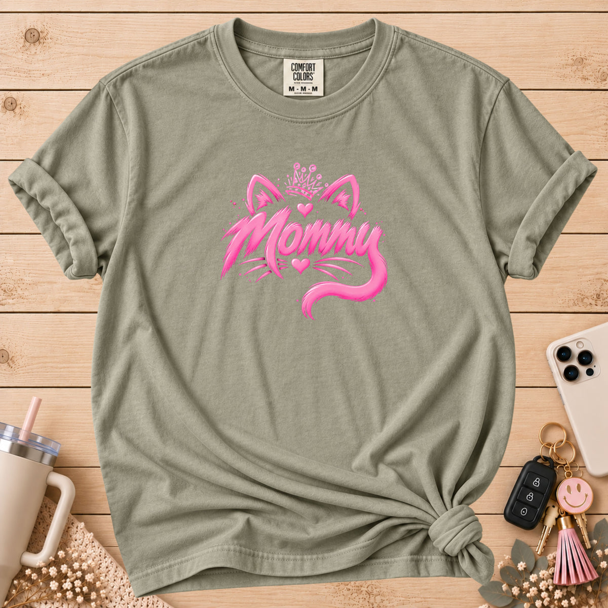 Mommy Cat Crown T‑Shirt