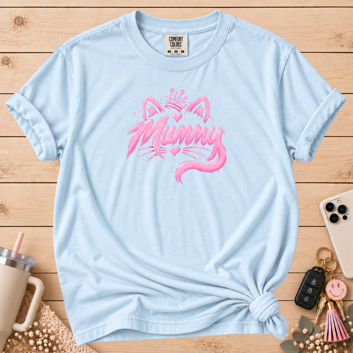 Mummy Cat Crown T‑Shirt