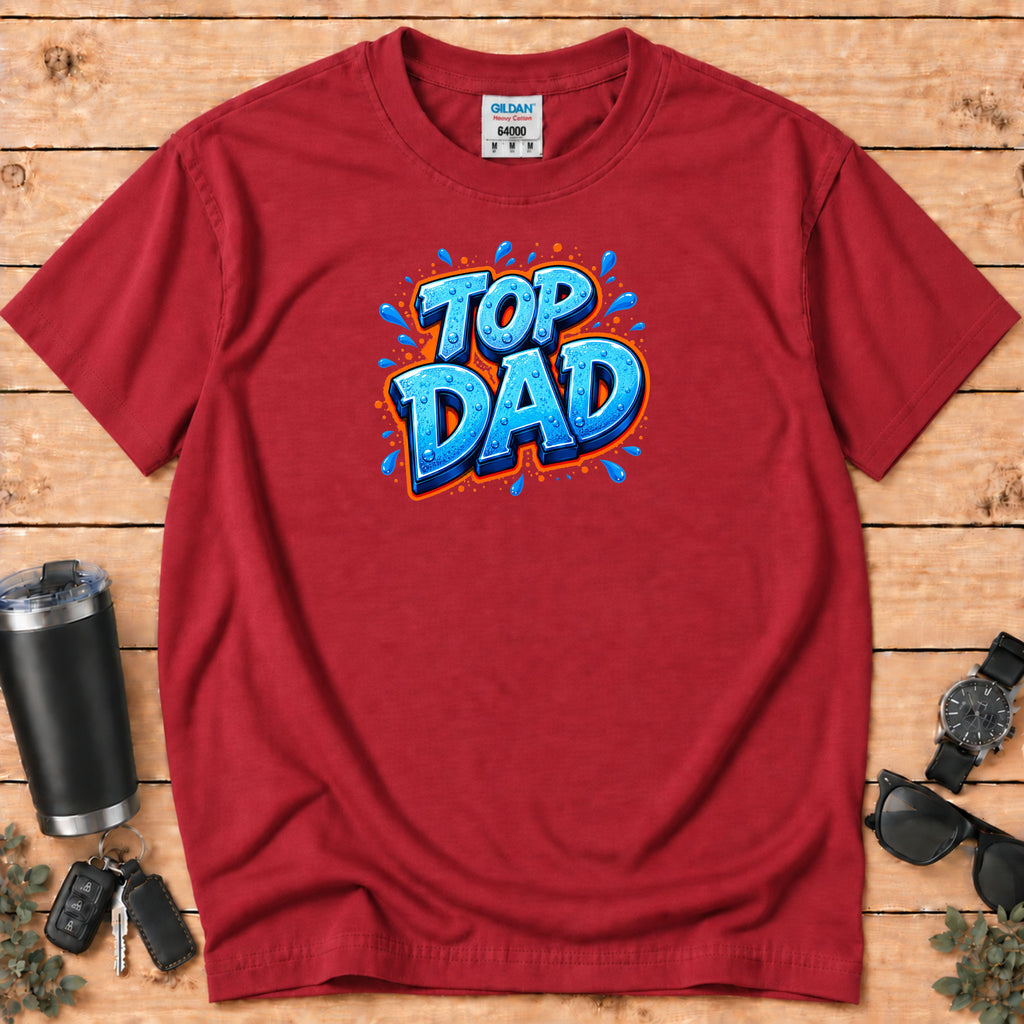 "Top Dad" Blue Graffiti Father T-Shirt