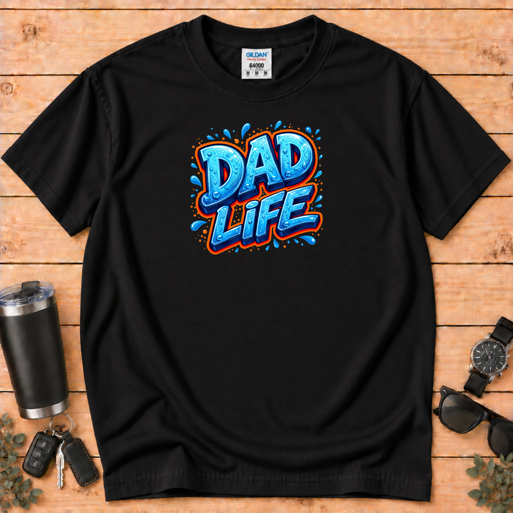 "Dad Life" Blue Graffiti Father T-Shirt