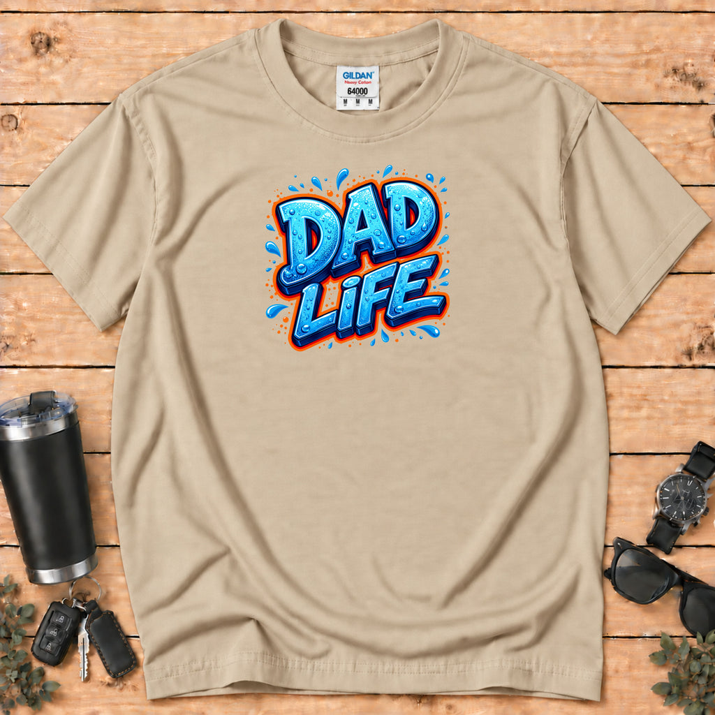 "Dad Life" Blue Graffiti Father T-Shirt