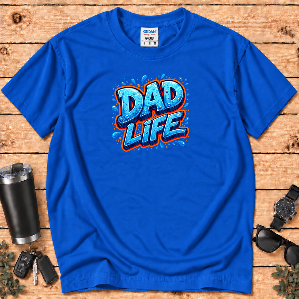 "Dad Life" Blue Graffiti Father T-Shirt