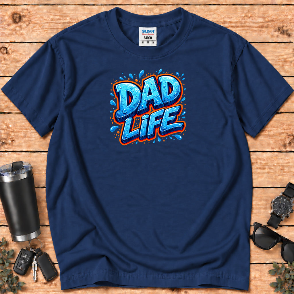 "Dad Life" Blue Graffiti Father T-Shirt