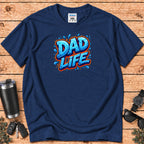"Dad Life" Blue Graffiti Father T-Shirt