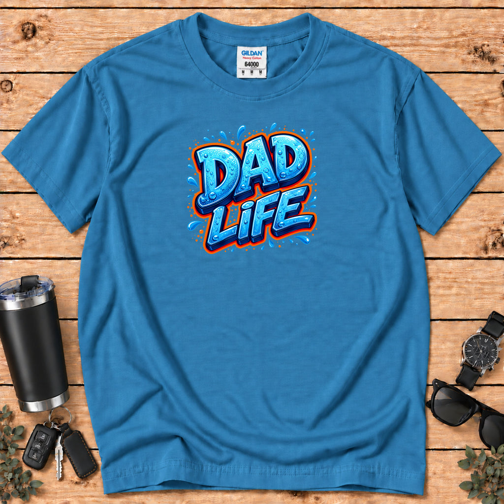 "Dad Life" Blue Graffiti Father T-Shirt