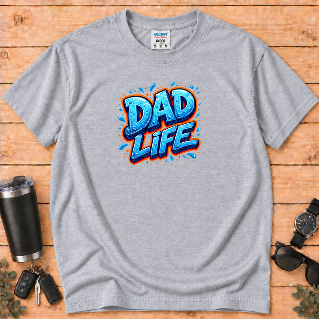 "Dad Life" Blue Graffiti Father T-Shirt