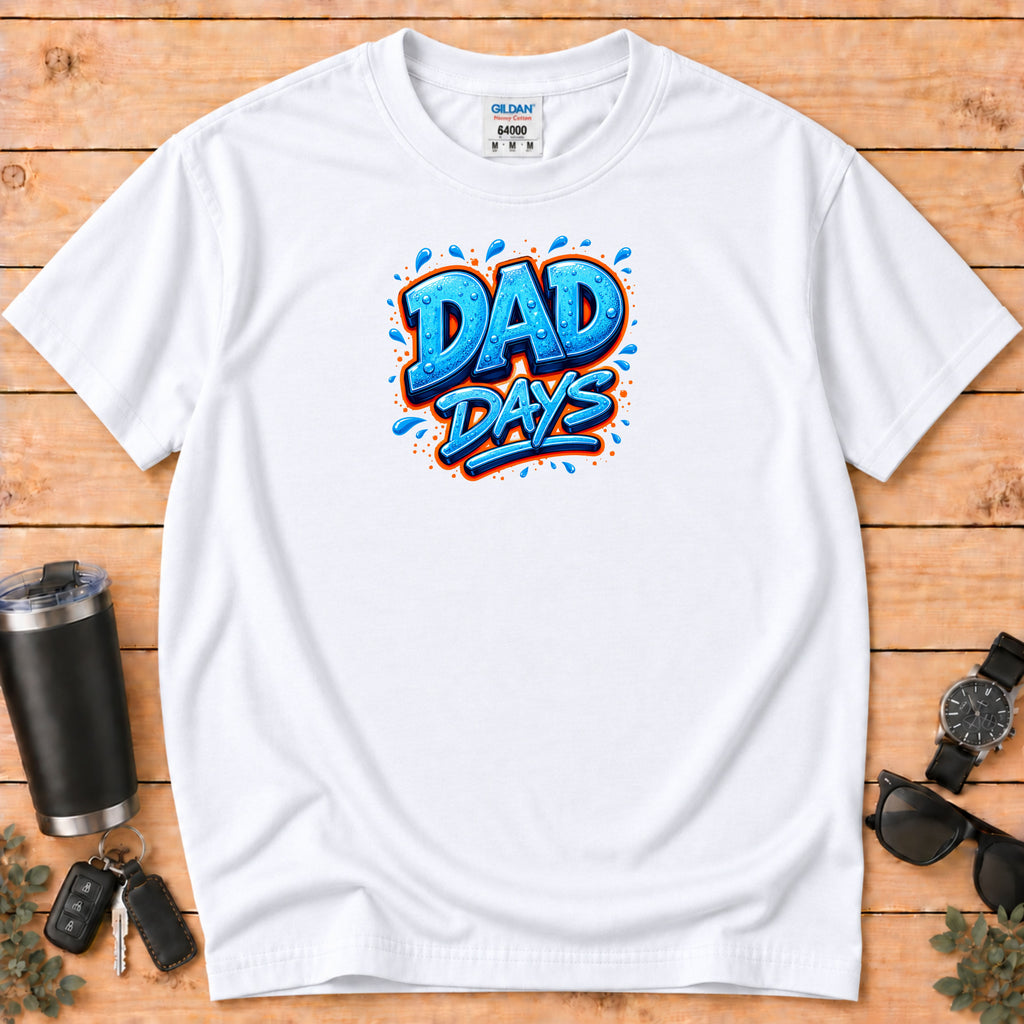 "Dad Days" Blue Graffiti Father T-Shirt