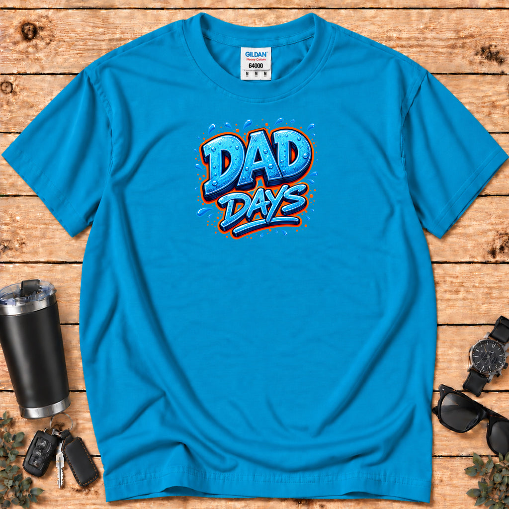 "Dad Days" Blue Graffiti Father T-Shirt