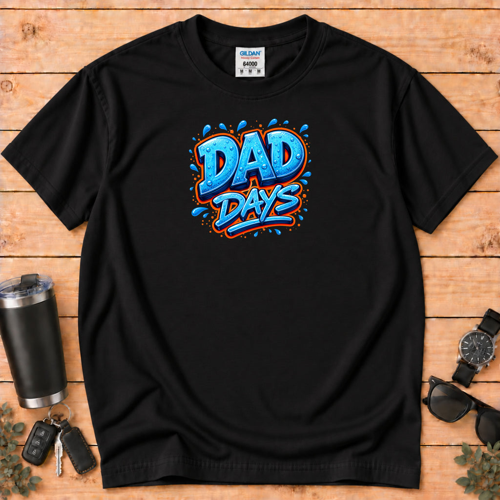 "Dad Days" Blue Graffiti Father T-Shirt
