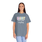 Granny Pastel Patchwork T-Shirt — Retro Rainbow 'GRANNY' Graphic Tee