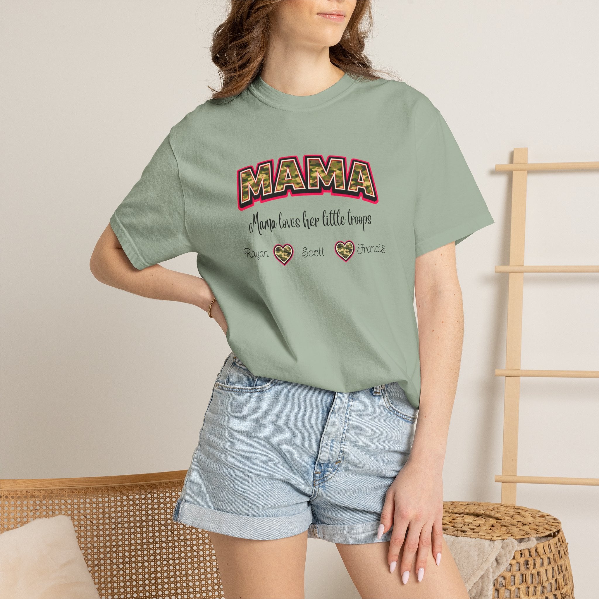 Mama Floral Heart T‑Shirt — 'Mama Means Love for Little Snuggs' Mother's Day Tee
