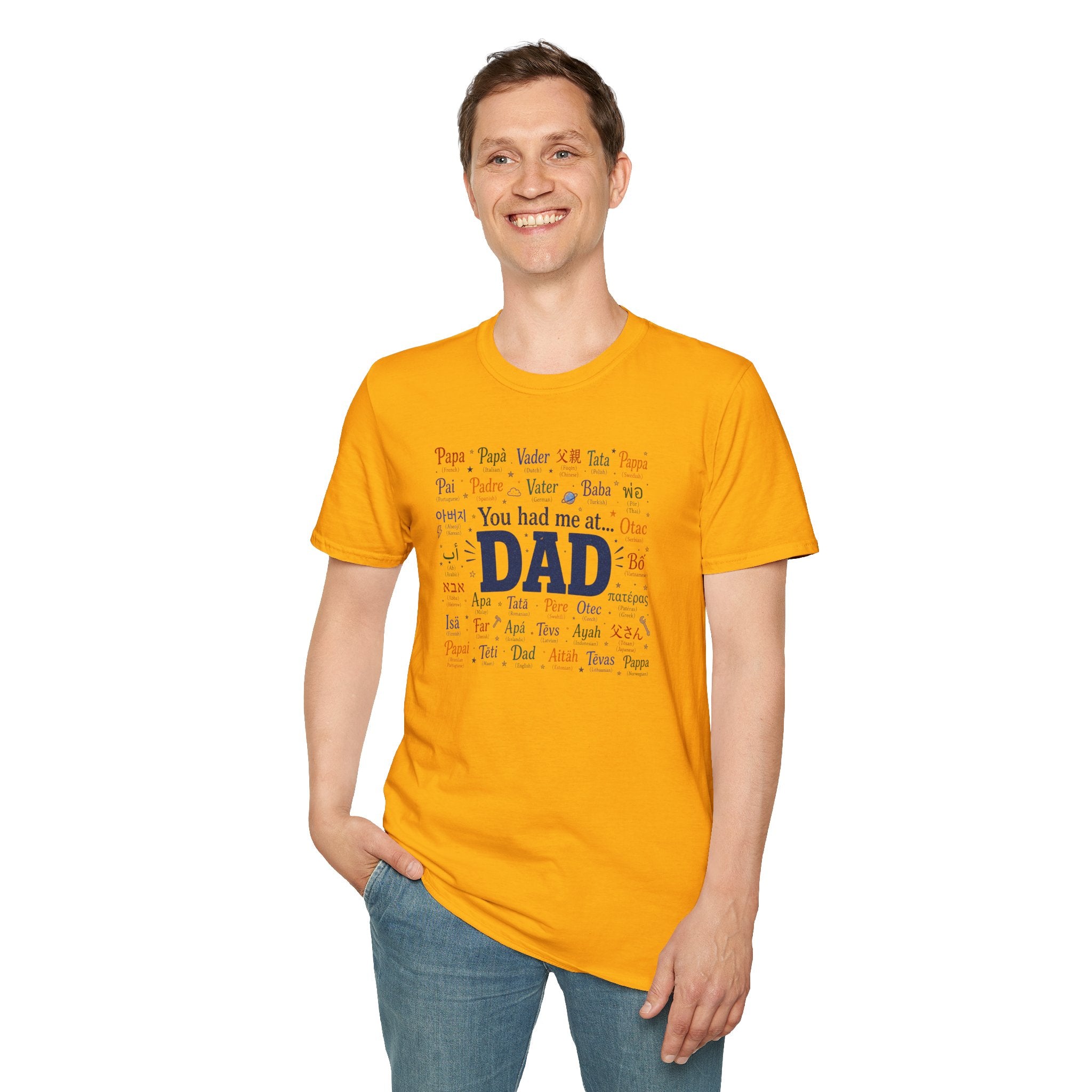 You Had Me At Dad T-Shirt — Fathers Day Gift Tee with 'Dad' Typography