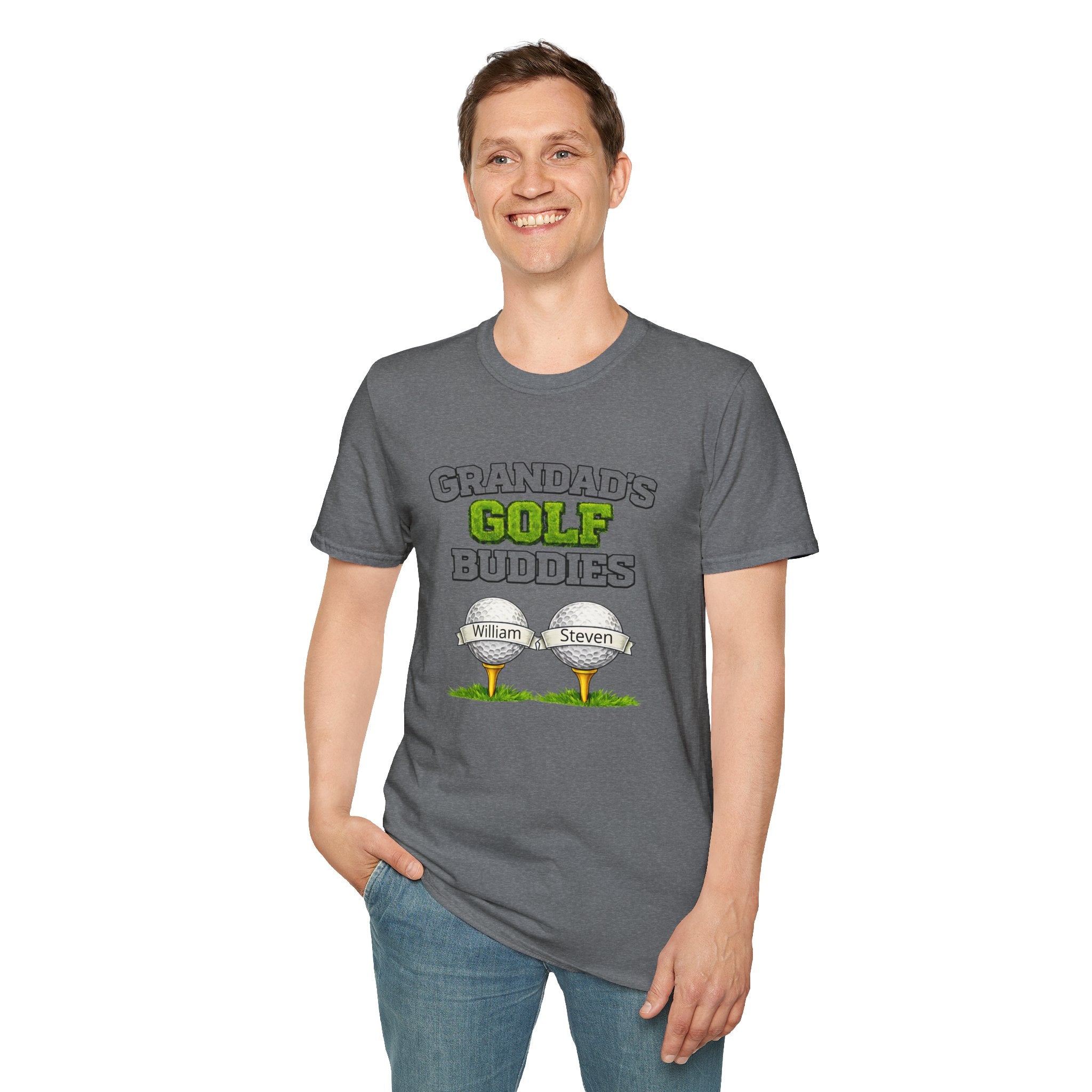Grandad's Golf Buddies T-Shirt — Personalized Names Golf Tee