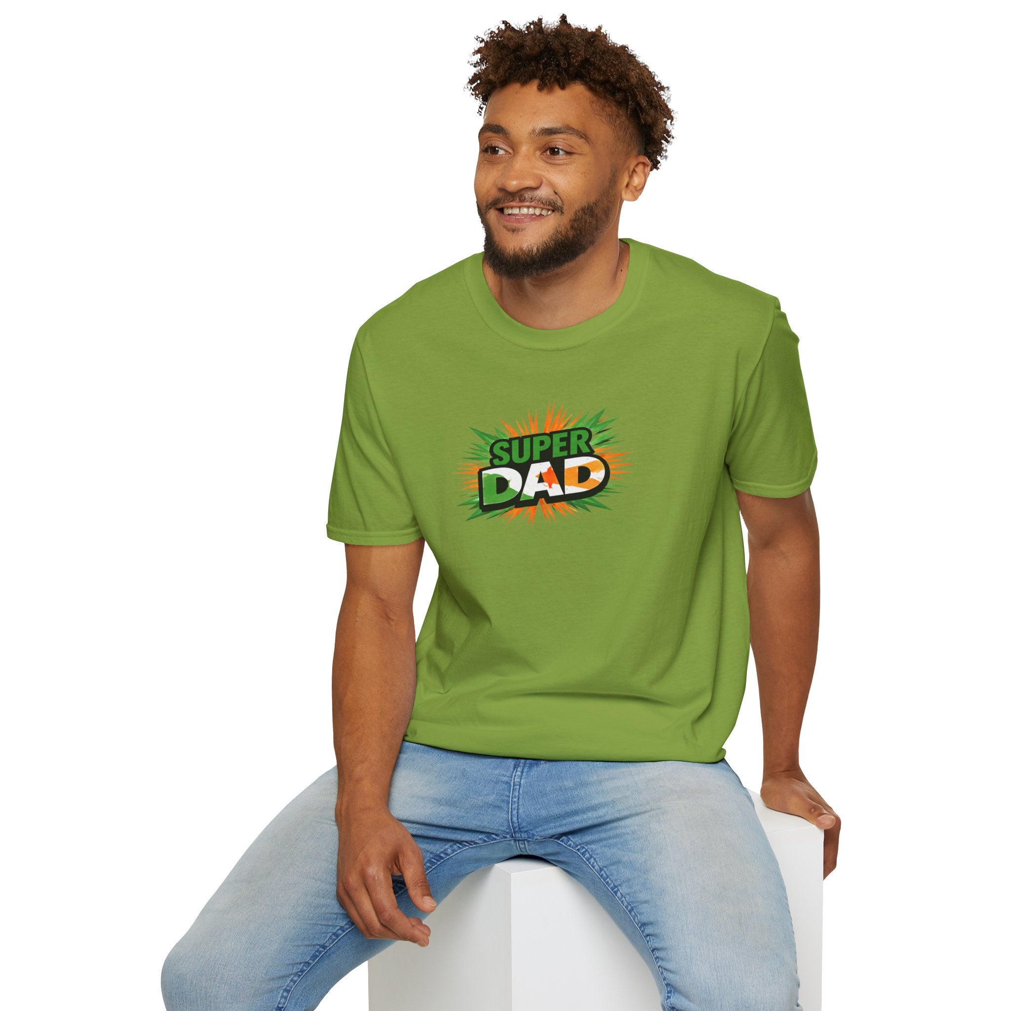 Super Dad T-Shirt — Ireland Flag themed Retro Comic Father’s Day Tee