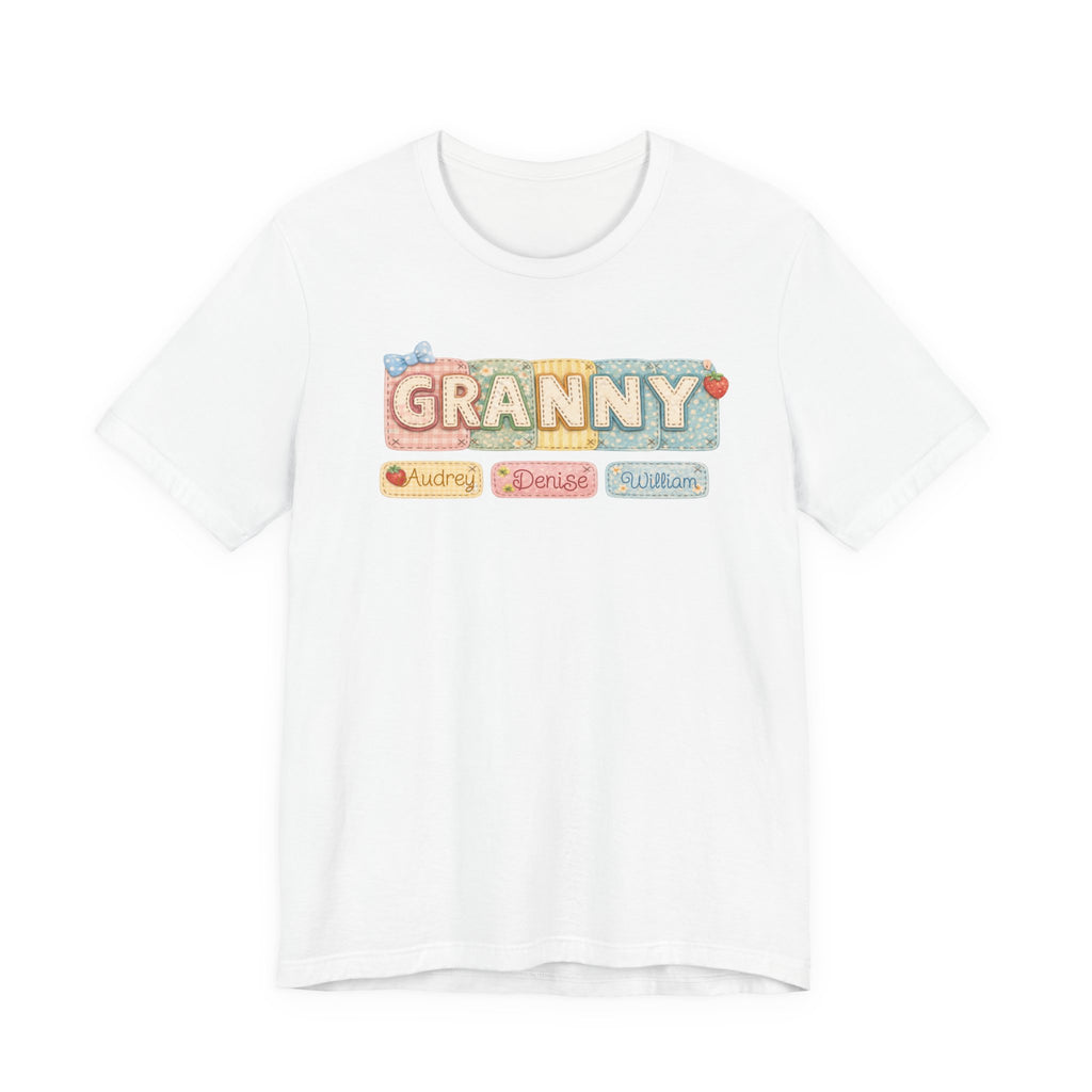 Granny Retro Nameplate T‑Shirt — Personalized Grandma Tee
