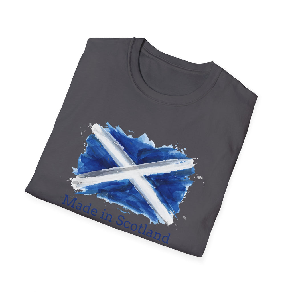 Made in Scotland T-Shirt — Watercolor Saltire Flag Tee